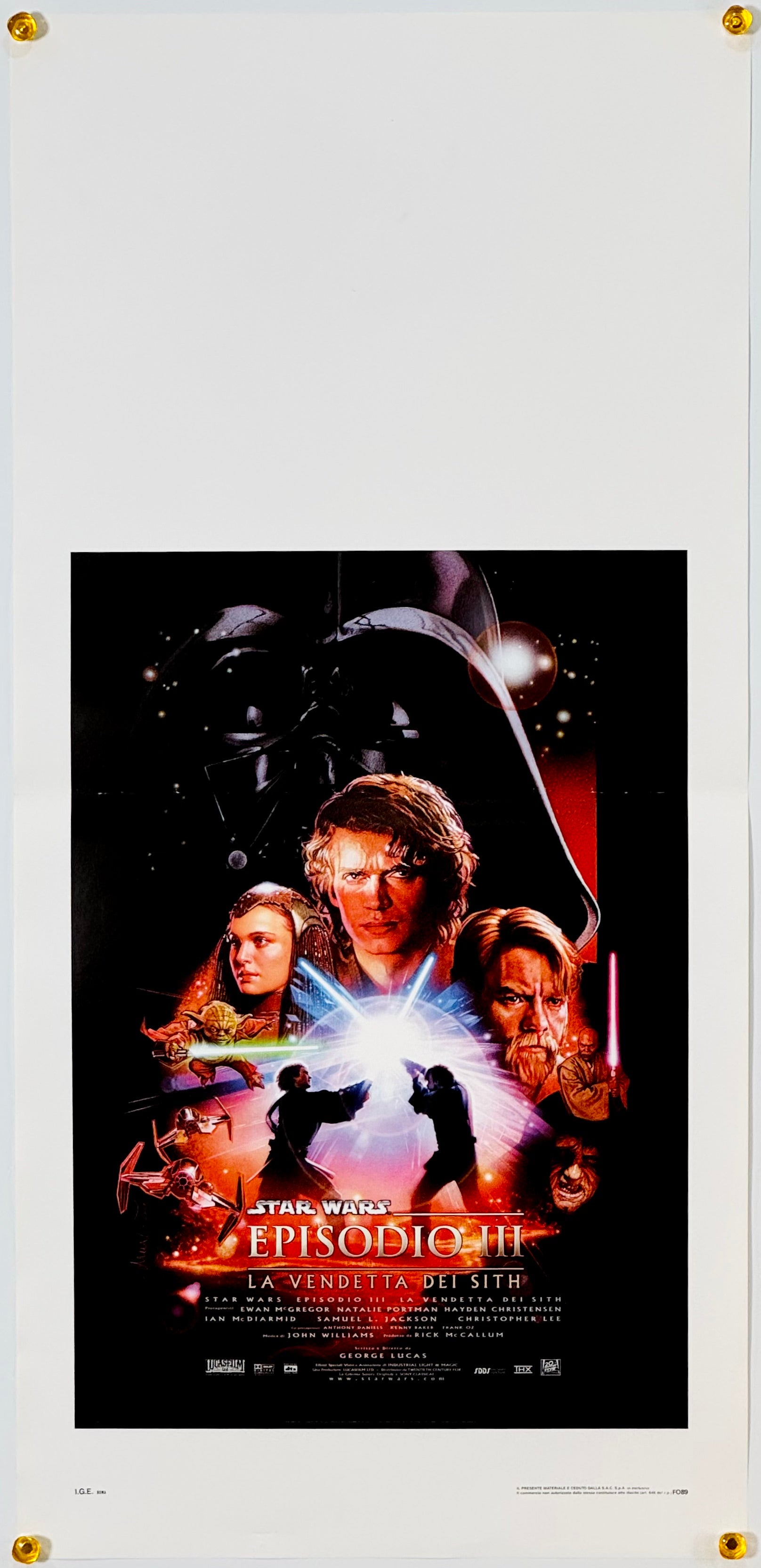 【非売品】スターウォーズ エピソード3 オリジナル映画ポスター６枚セット　B2 公開20周年『スター・ウォーズ エピソード3／シスの復讐』特別上映