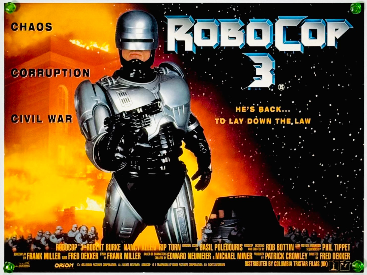 激レア　ロボコップ3 日本版 B2映画ポスター 新品未使用品 全世界先行公開版 ロボコップ3』 洋画 イギリス - 海外版映画ポスター専門店 - – Fine