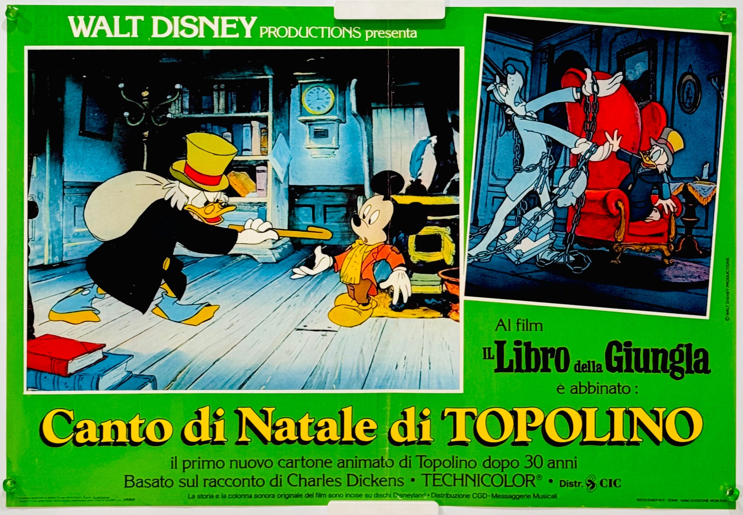 ミッキーのクリスマスキャロルと救助隊　USオリジナル映画ポスター ミッキーのクリスマスキャロル』 海外アニメ イタリア - 海外版映画