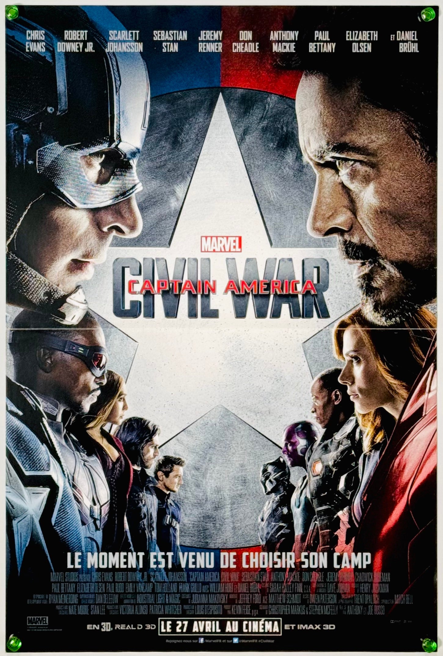 シビル・ウォー　キャプテン・アメリカ　ビジュアルアートポスター シビル・ウォー/キャプテン・アメリカ』 洋画 フランス - 海外版映画