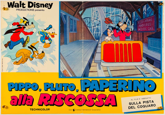 『ウォルト・ディズニー Goofy, Pluto and Donald Duck to the Rescue』 映画 ポスター イタリア オリジナル [1027]