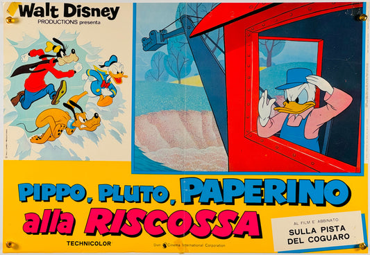 『ウォルト・ディズニー Goofy, Pluto and Donald Duck to the Rescue』 映画 ポスター イタリア オリジナル [1028]
