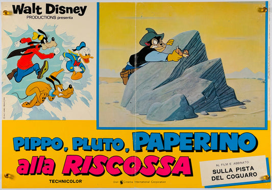 『ウォルト・ディズニー Goofy, Pluto and Donald Duck to the Rescue』 映画 ポスター イタリア オリジナル [1029]
