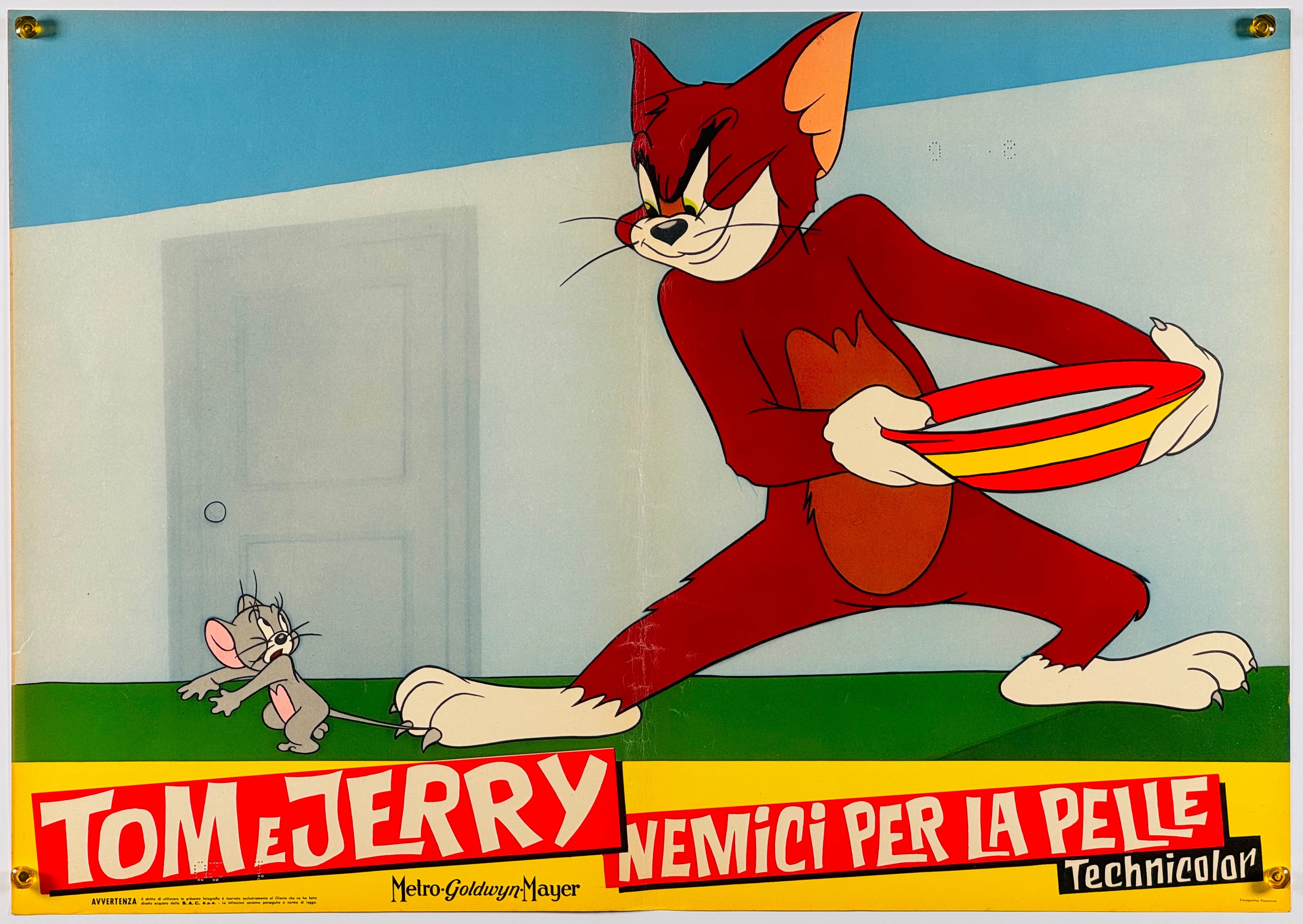 イタリア版★ビンテージ！「トムとジェリー」「Tom and Jerry」ポスター TOM and JERRY ヴィンテージポスターフレーム - TOM AND JERRY