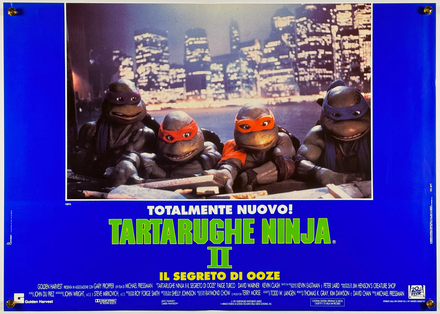 『ミュータント・ニンジャ・タートルズ2』 映画 ポスター イタリア オリジナル [1303]