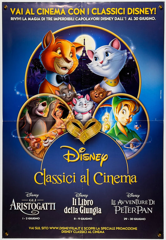 『ディズニー クラシック作品特別上映 おしゃれキャット / ジャングル・ブック / ピーター・パン』 映画 ポスター イタリア オリジナル [1338]