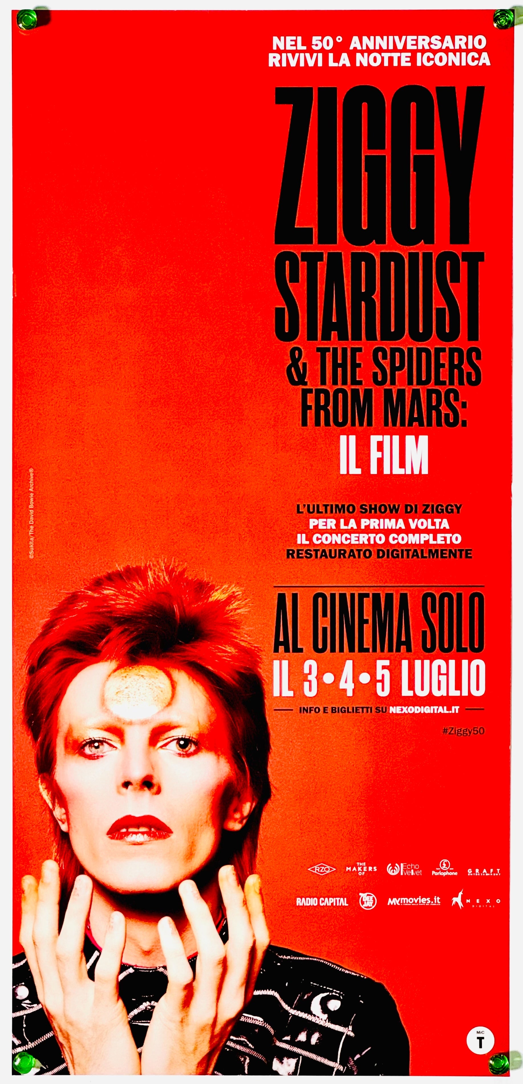 『ジギー・スターダスト デジタルリマスター版 デビッド・ボウイ』 映画 ポスター イタリア オリジナル [1714]