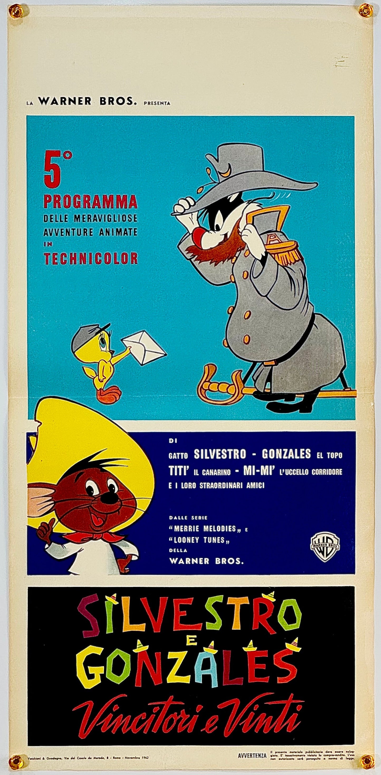 『ルーニー・テューンズ Silvestro e Gonzales vincitori e vinti』 映画 ポスター イタリア オリジナル [1795]