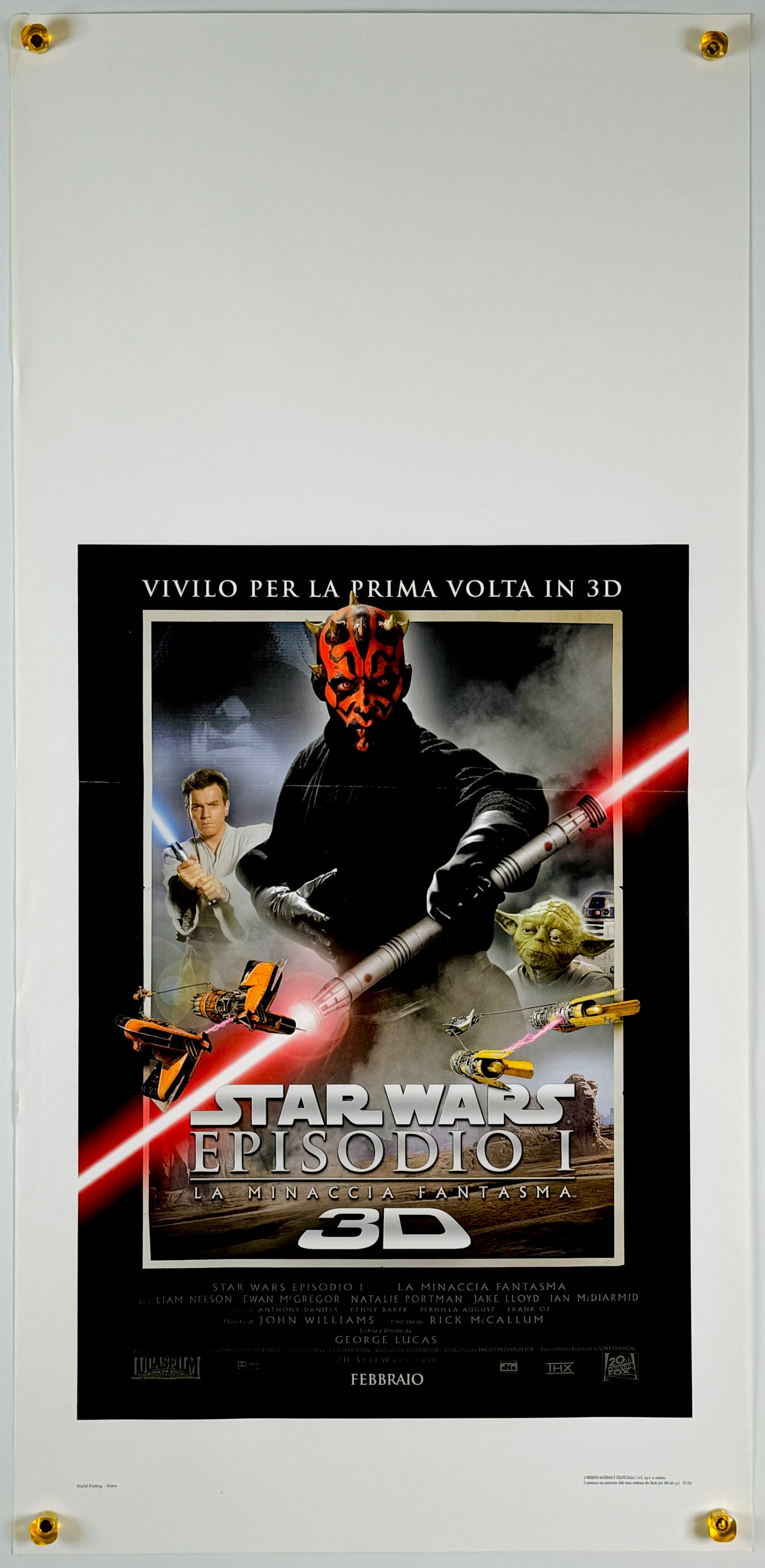 『スター・ウォーズ エピソード1/ファントム・メナス 3D』 映画 ポスター イタリア オリジナル [1826]