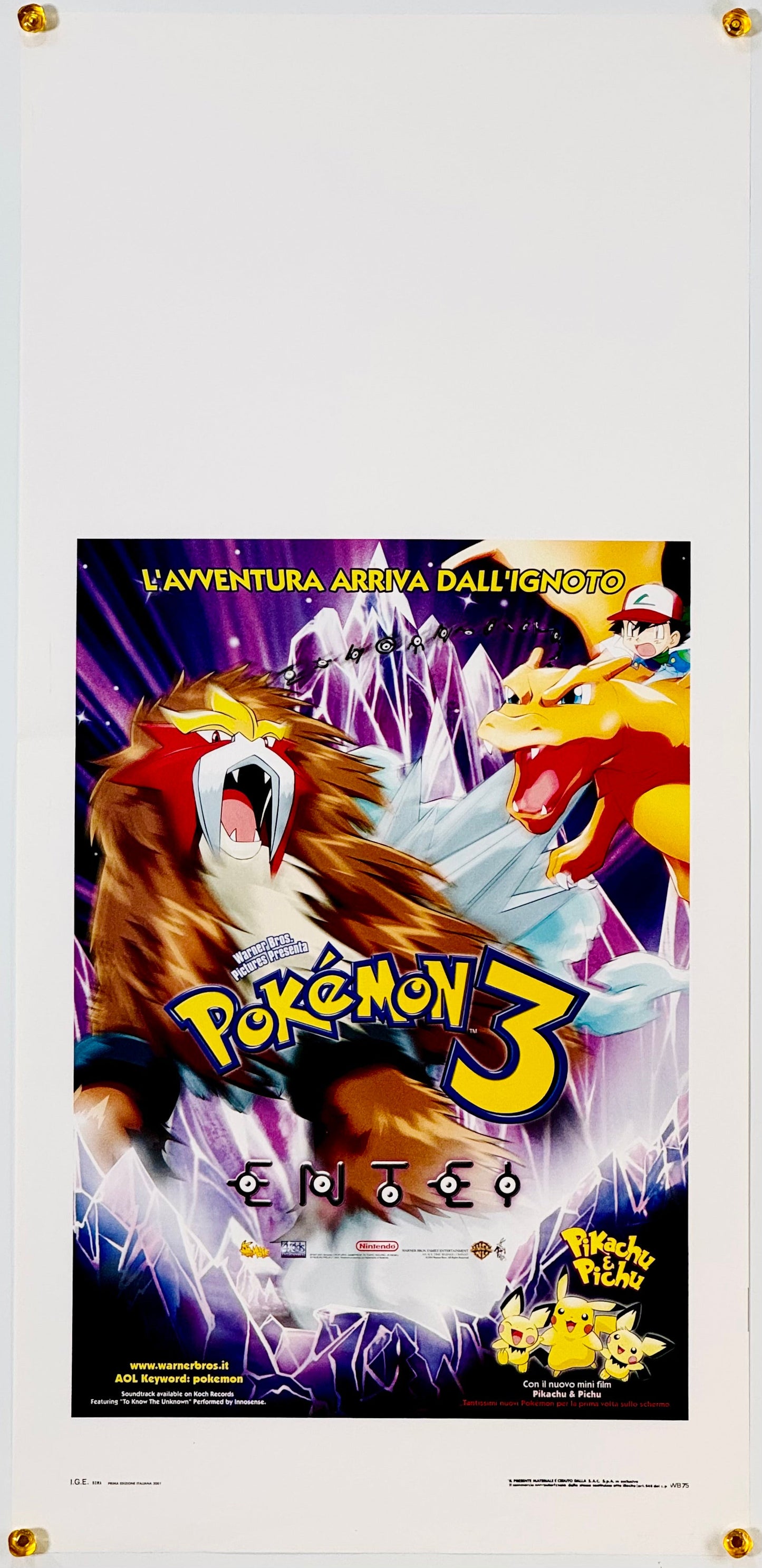 『劇場版ポケットモンスター 結晶塔の帝王 ENTEI』 映画 ポスター イタリア オリジナル [1858]