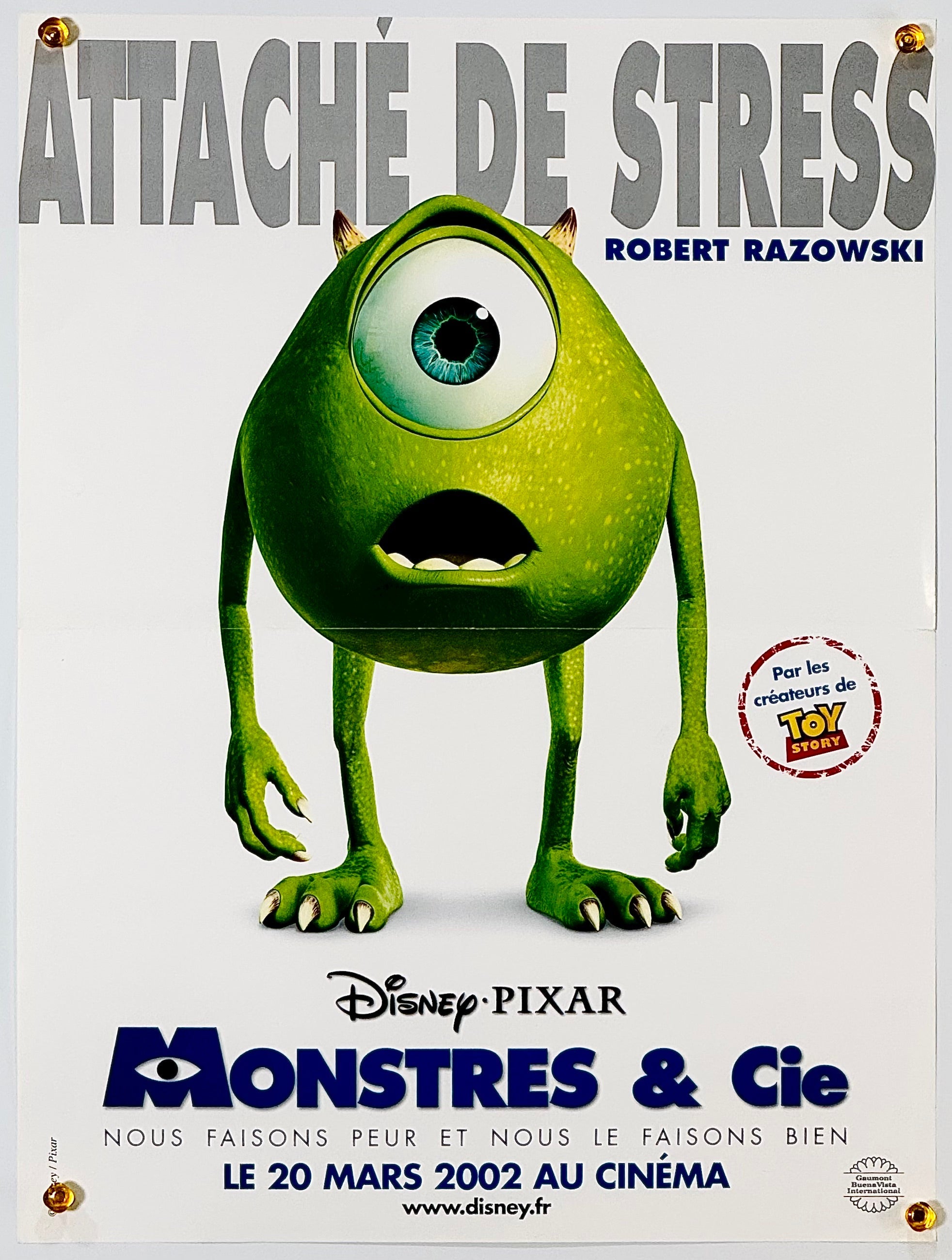 モンスターズ・インク』 海外アニメ フランス - 海外版映画ポスター