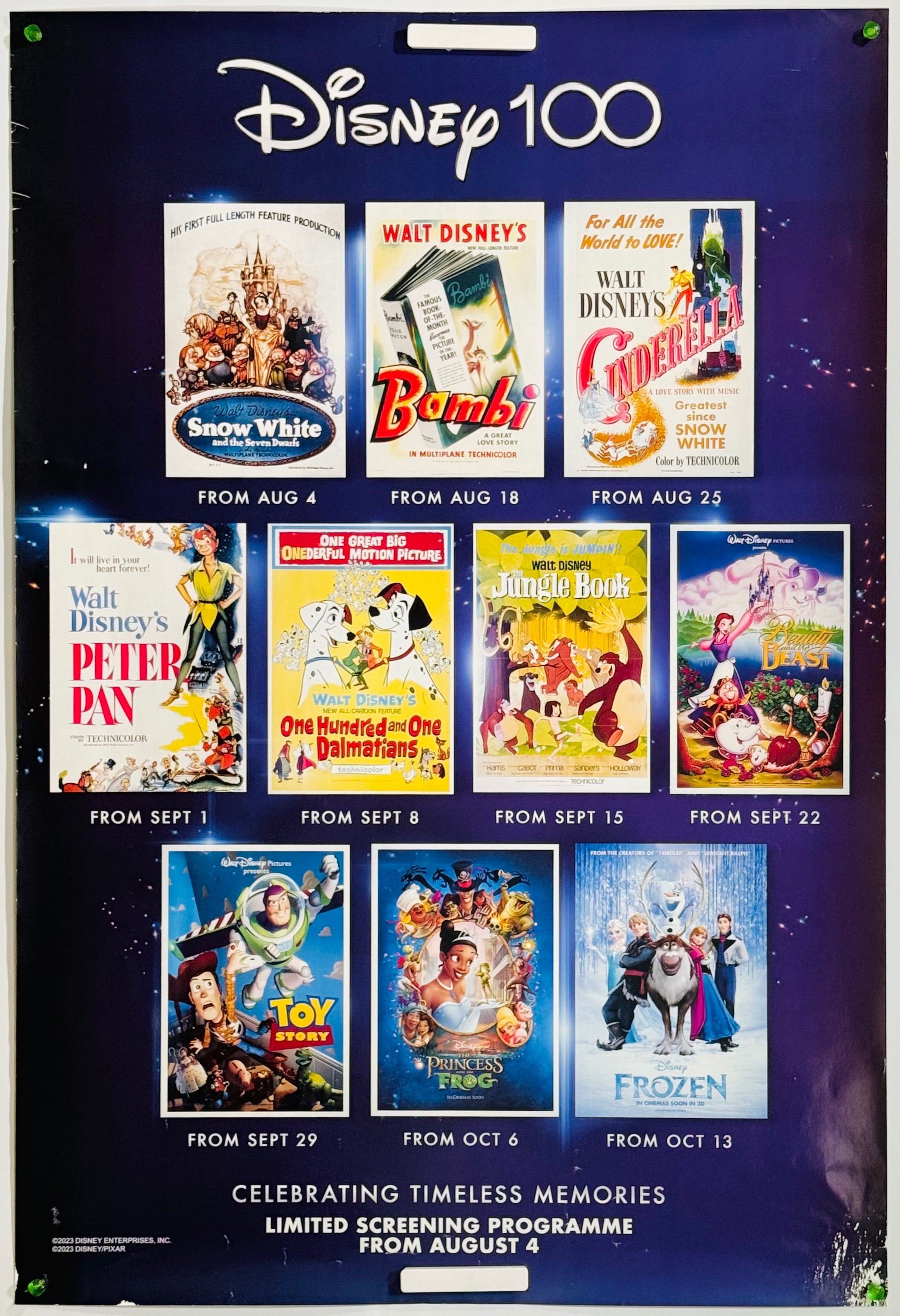 ディズニー ポスター　B1サイズ ディズニー100周年記念上映イベント』 海外アニメ イギリス - 海外版