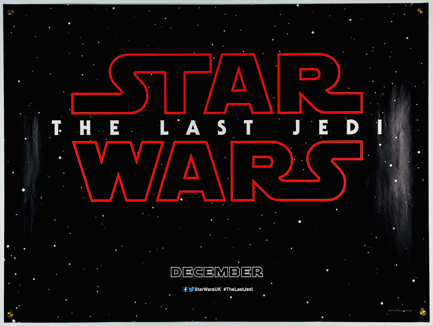『スター・ウォーズ 最後のジェダイ』 映画 ポスター イギリス オリジナル [2164]