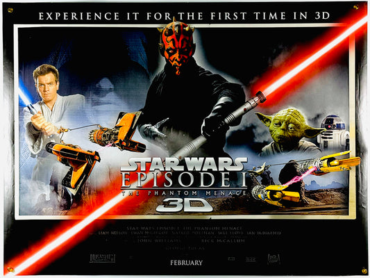 『スター・ウォーズ エピソード1/ファントム・メナス 3D』 映画 ポスター イギリス オリジナル [2327]