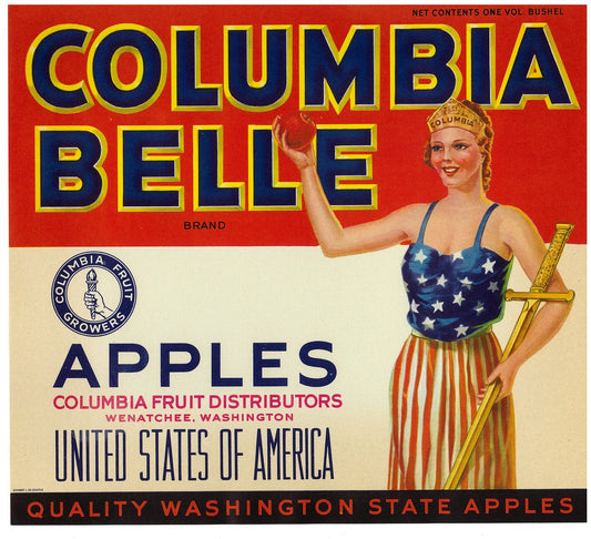 『COLUMBIA BELLE』 広告 ラベル アメリカ オリジナル [2754]