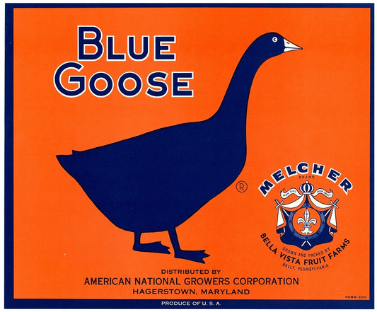 『BLUE GOOSE』 広告 ラベル アメリカ オリジナル [2767]