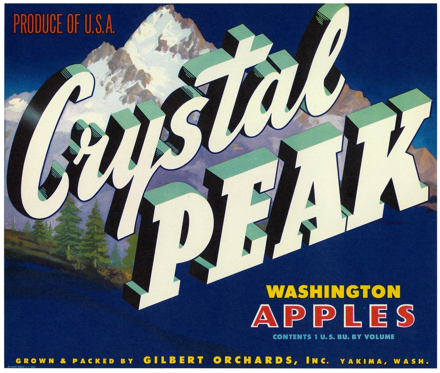 『CRYSTAL PEAK』 広告 ラベル アメリカ オリジナル [2768]
