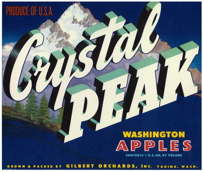 『CRYSTAL PEAK』 広告 ラベル アメリカ オリジナル [2768]