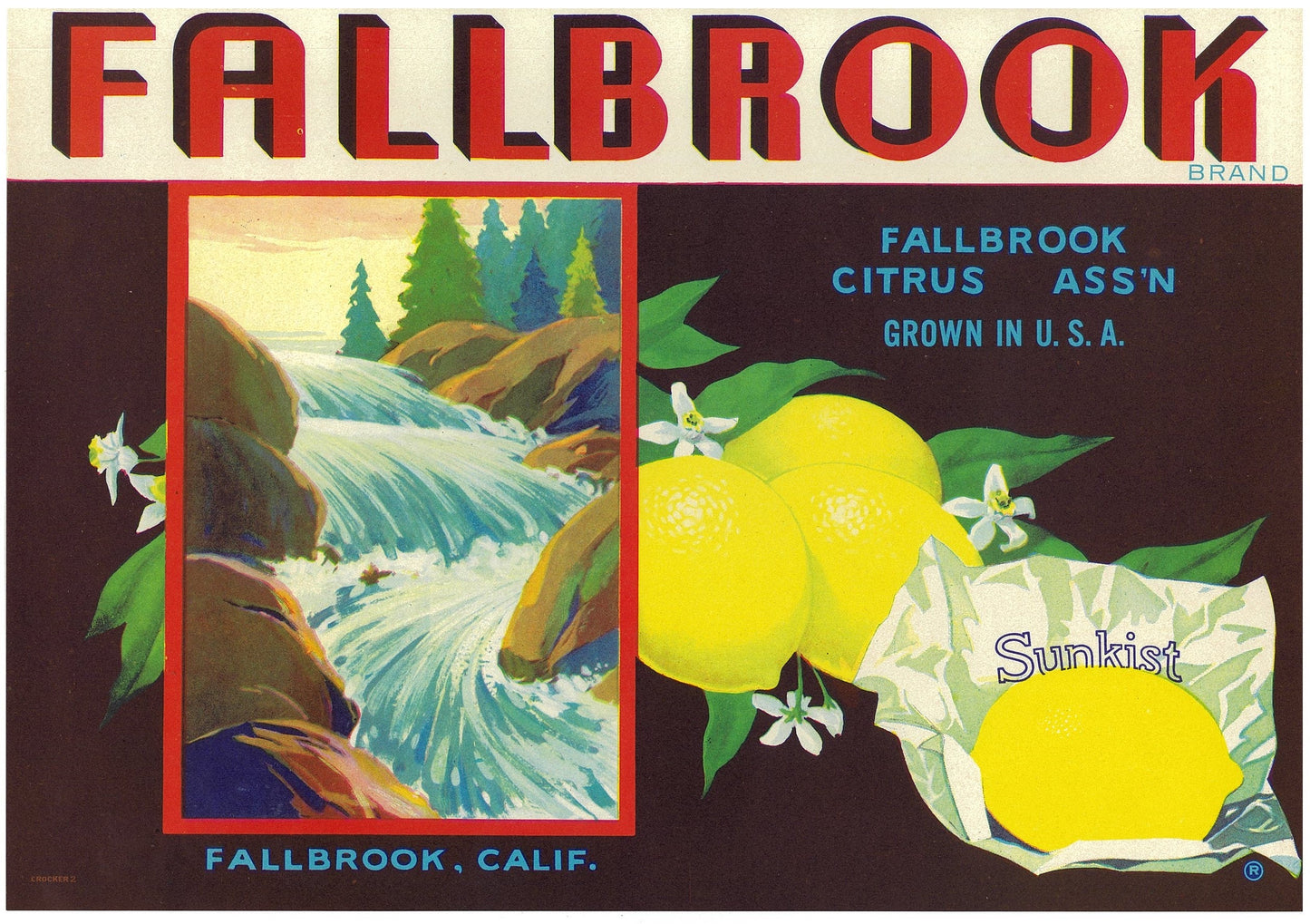 『FALLBROOK』 広告 ラベル アメリカ オリジナル [2786]