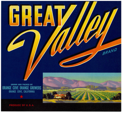 『GREAT Valley』 広告 ラベル アメリカ オリジナル [2816]