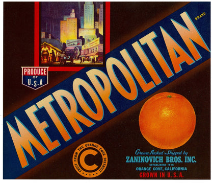 『METROPOLITAN』 広告 ラベル アメリカ オリジナル [2837]