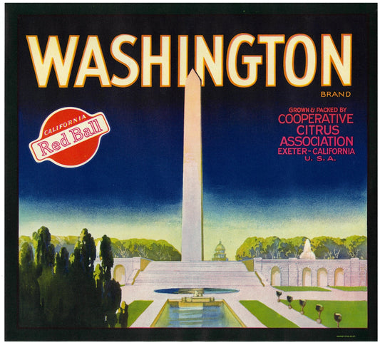 『WASHINGTON』 広告 ラベル アメリカ オリジナル [2847]