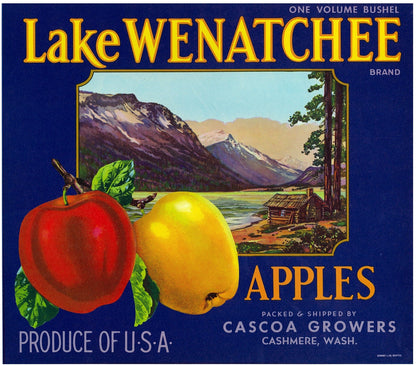 『Lake WENATCHEE』 広告 ラベル アメリカ オリジナル [2880]