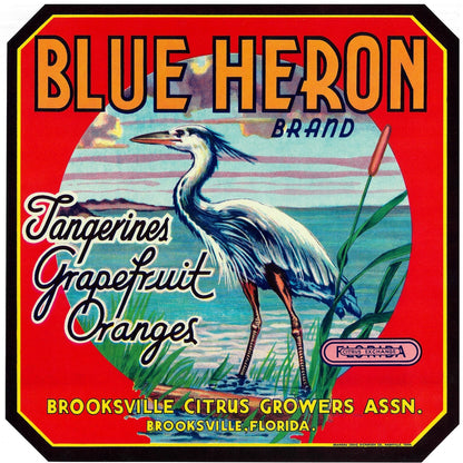 『BLUE HERON』 広告 ラベル アメリカ オリジナル [2927]