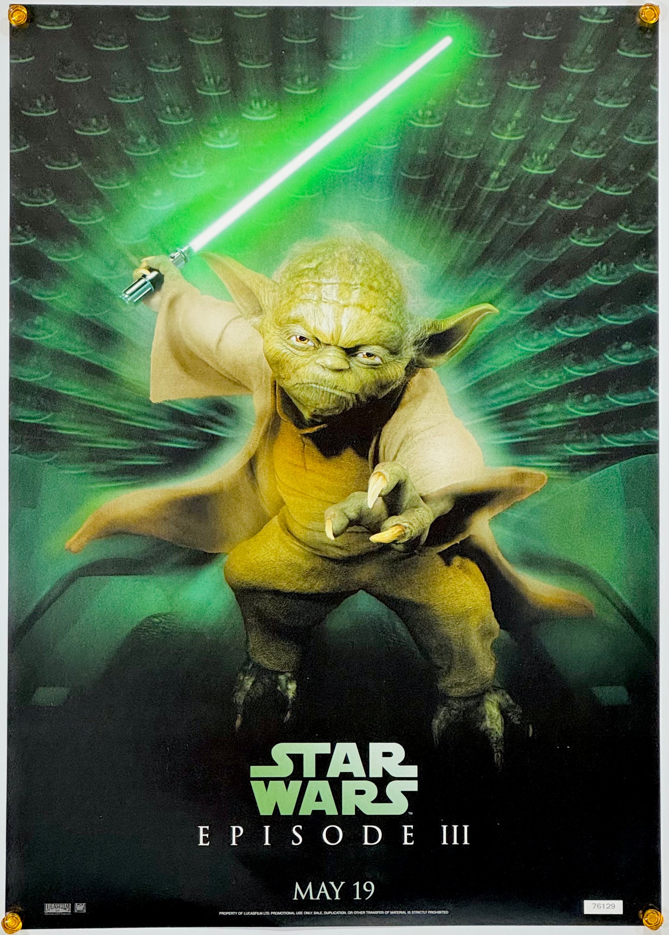 *非販売品*映画館用印刷ポスターUS版:スターウォーズ エピソード3 スター・ウォーズ エピソード3/シスの復讐 - ヨーダ』 洋画 イギリス