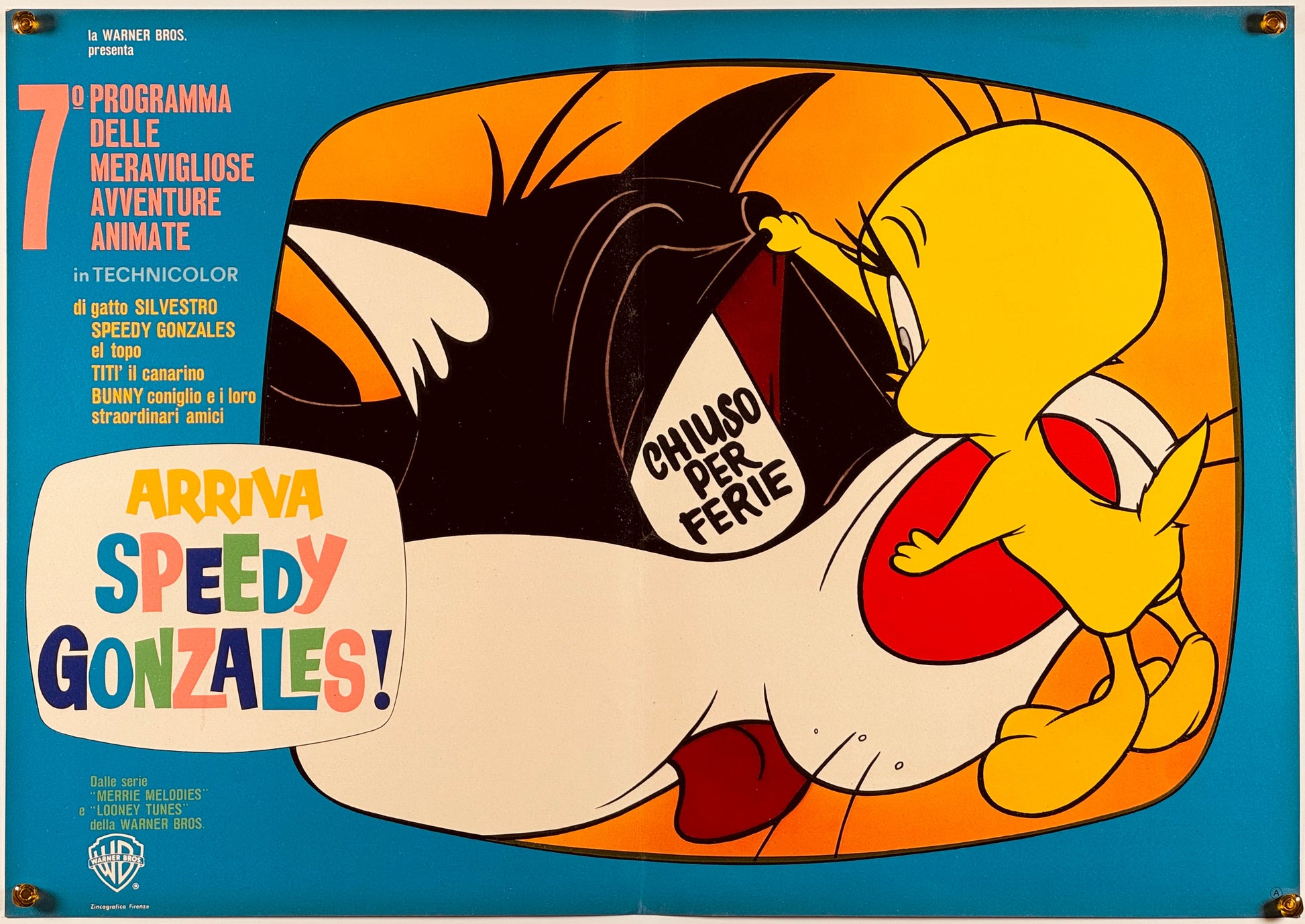 『ルーニー・テューンズ Arriva Speedy Gonzales』 映画 ポスター イタリア オリジナル [2980]