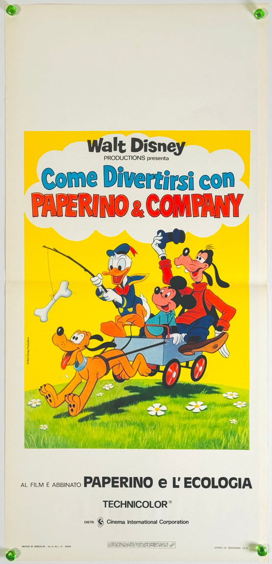 『ウォルト・ディズニー ショートアニメオムニバス (ミッキー,ドナルド,グーフィー,プルート)』 映画 ポスター イタリア オリジナル [3612]