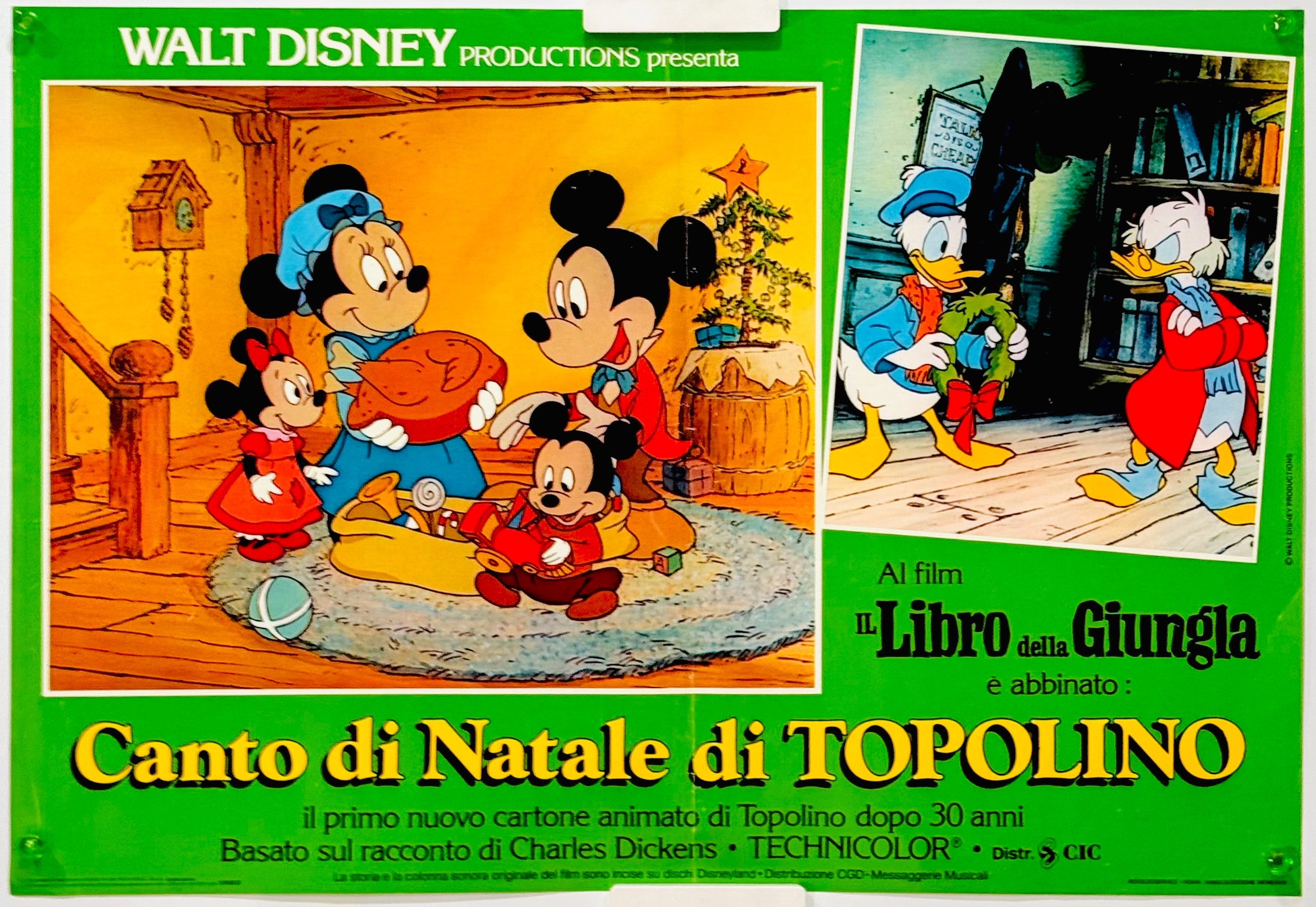 ミッキーのクリスマスキャロルと救助隊　USオリジナル映画ポスター ミッキーのクリスマスキャロル』 海外アニメ イタリア - 海外版映画