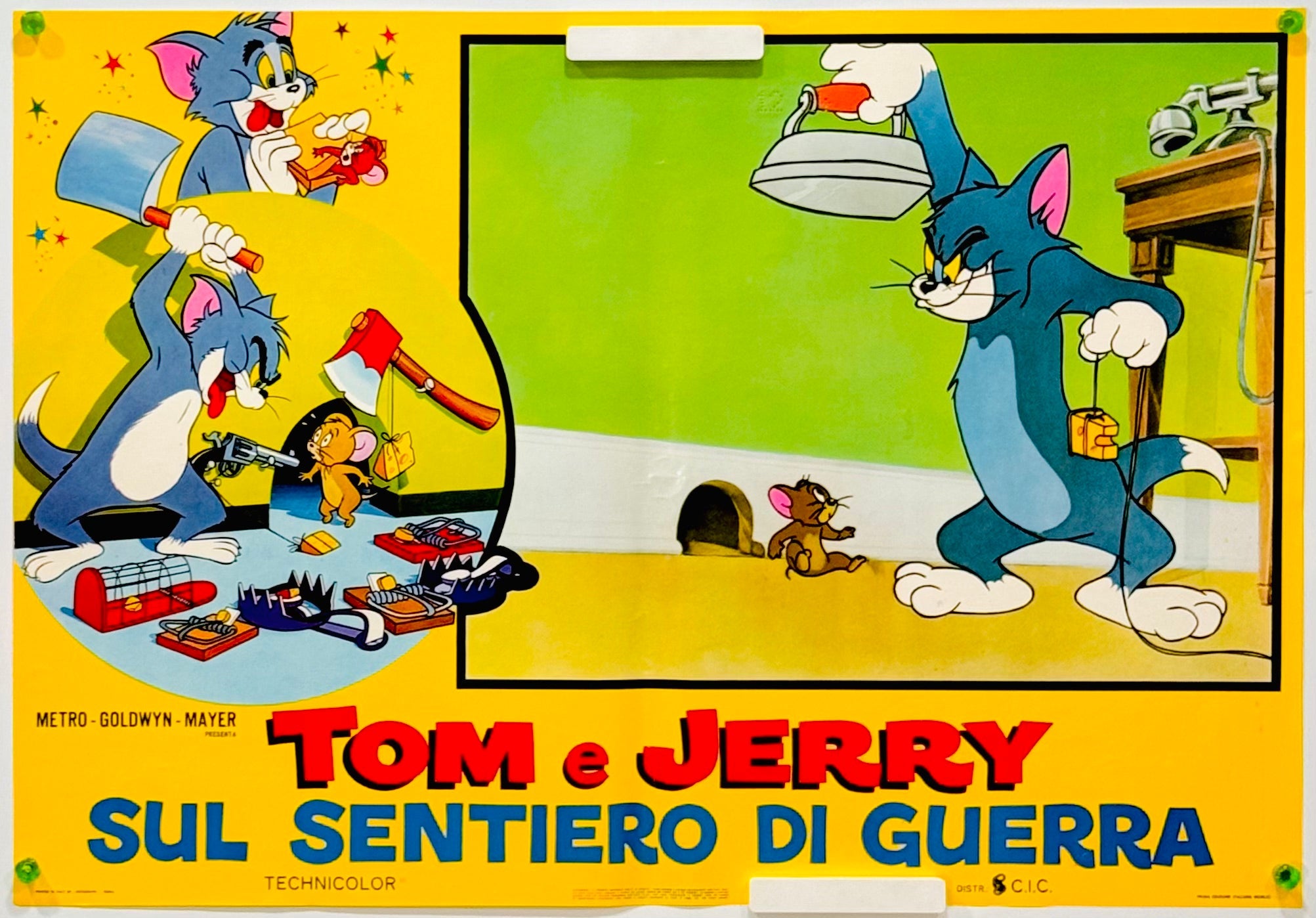 イタリア版★ビンテージ！「トムとジェリー」「Tom and Jerry」ポスター TOM and JERRY ヴィンテージポスターフレーム - TOM AND JERRY