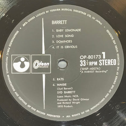 『SYD BARRETT WITH PINK FLOYD / BARETT』 【レコード】 [3944]