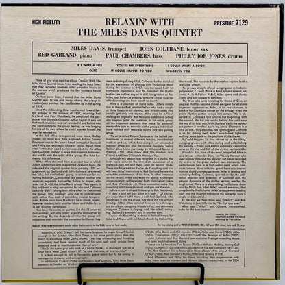 『Miles Davis / Relaxin' With The Miles Davis Quintet』 【レコード】 [3948]