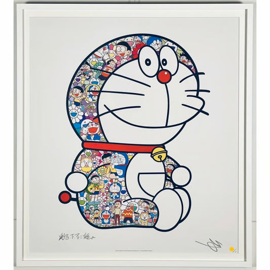 『おすわりドラえもん「えへへ」』 現代アート 村上隆 [3955]