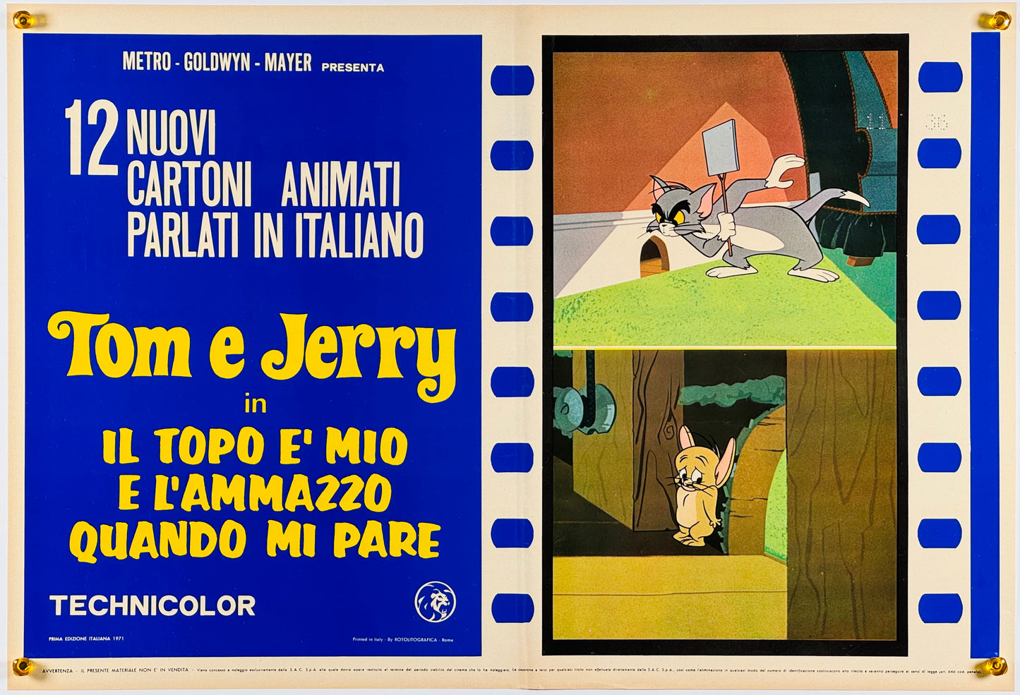 『トムとジェリー Il topo e' mio e l’ammazzo quando mi pare』 映画 ポスター イタリア オリジナル [404]