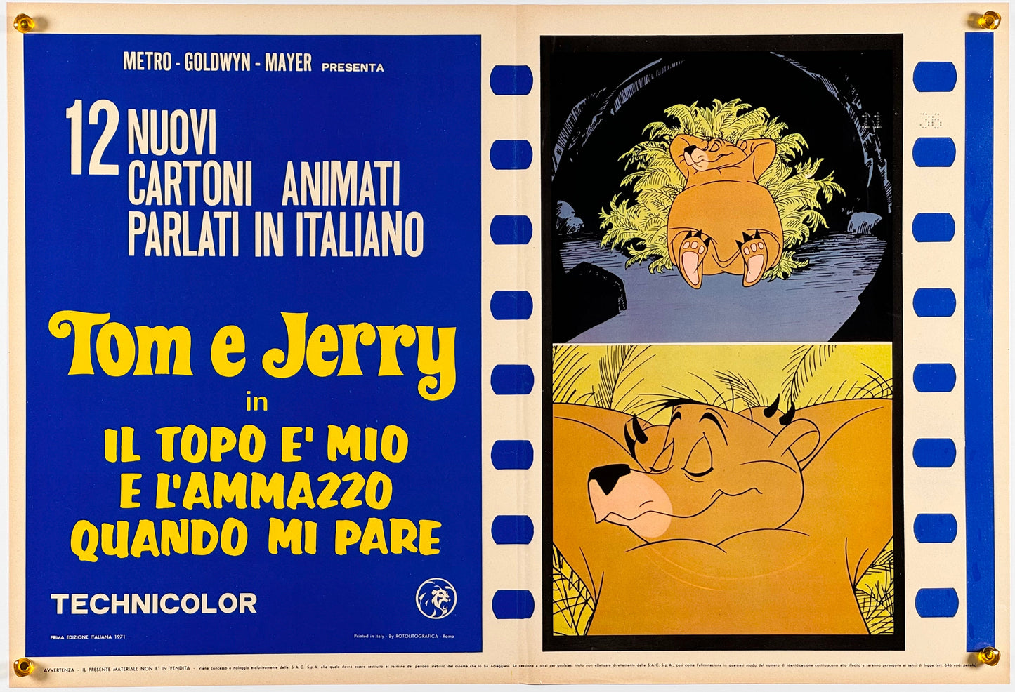 『トムとジェリー Il topo e' mio e l’ammazzo quando mi pare』 映画 ポスター イタリア オリジナル [405]