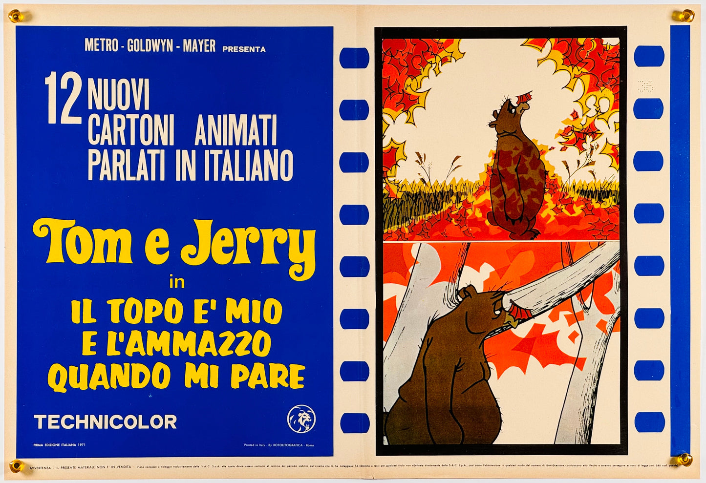 『トムとジェリー Il topo e' mio e l’ammazzo quando mi pare』 映画 ポスター イタリア オリジナル [408]