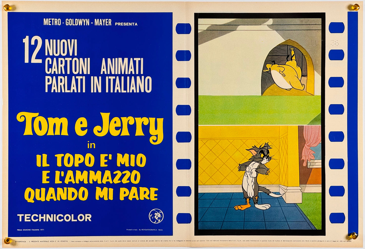 『トムとジェリー Il topo e' mio e l’ammazzo quando mi pare』 映画 ポスター イタリア オリジナル [409]