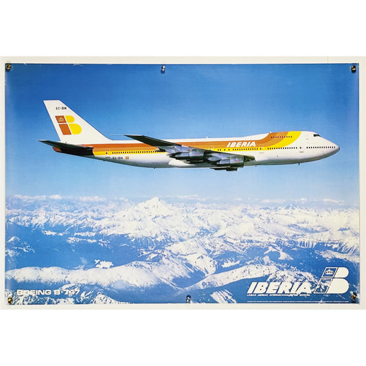 『イベリア航空 ボーイング B-747』 広告 ポスター スペイン オリジナル [421]