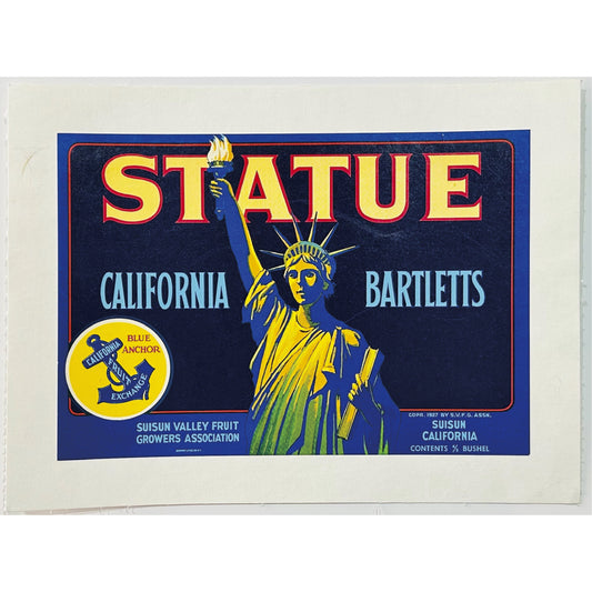 『Statue California Bartletts』 広告 ラベル アメリカ オリジナル [47]