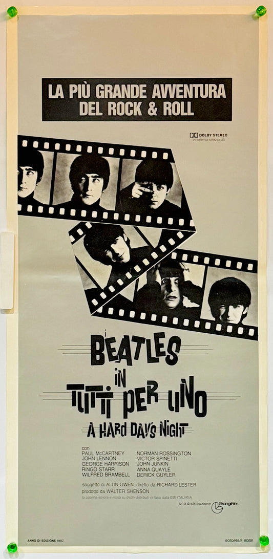 『ハード・デイズ・ナイト (ビートルズがやって来るヤァ!ヤァ!ヤァ!)』 映画 ポスター イタリア オリジナル [5062]