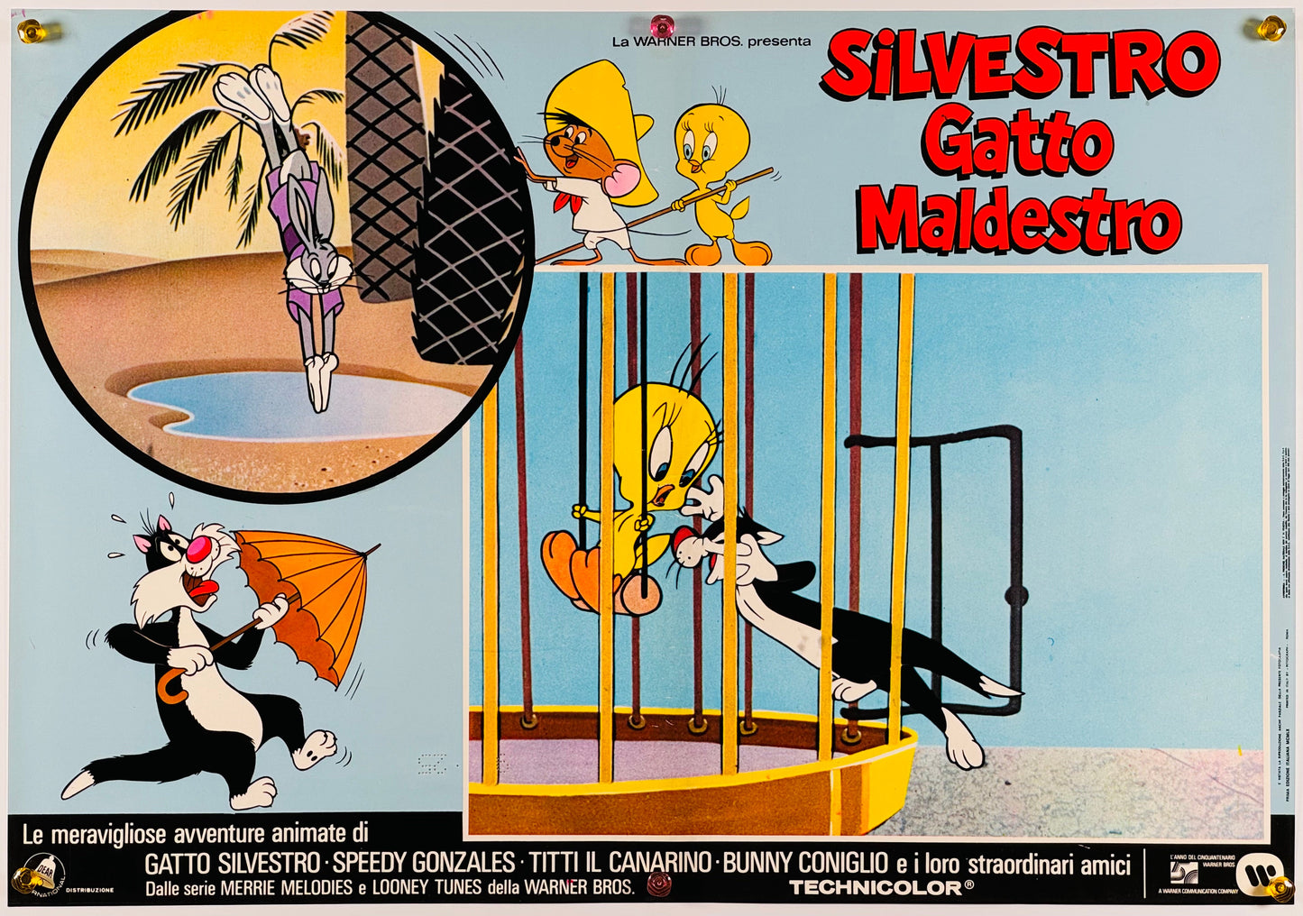 『ルーニー・テューンズ Silvestro gatto maldestro』 映画 ポスター イタリア オリジナル [791]