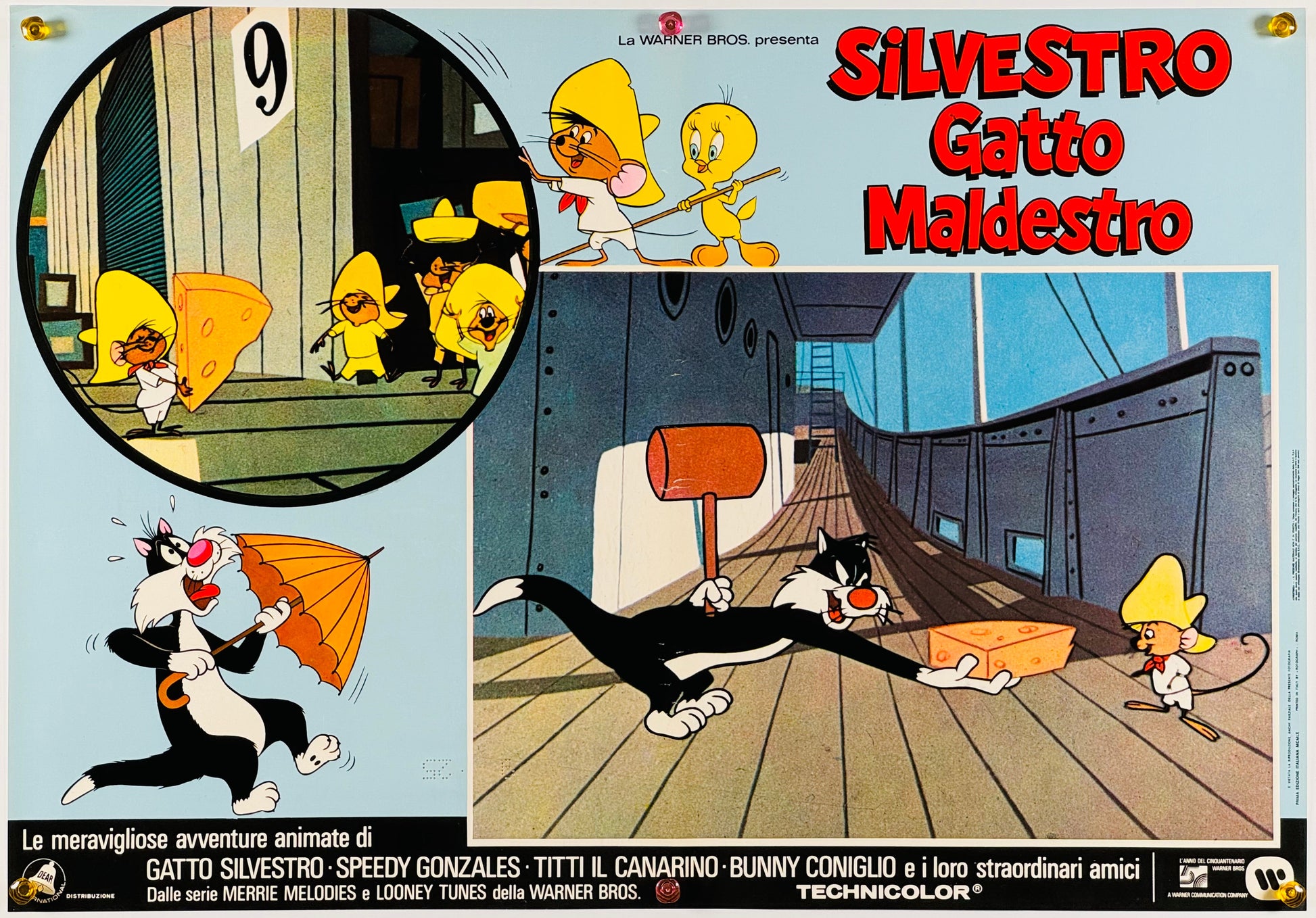 『ルーニー・テューンズ Silvestro gatto maldestro』 映画 ポスター イタリア オリジナル [792]
