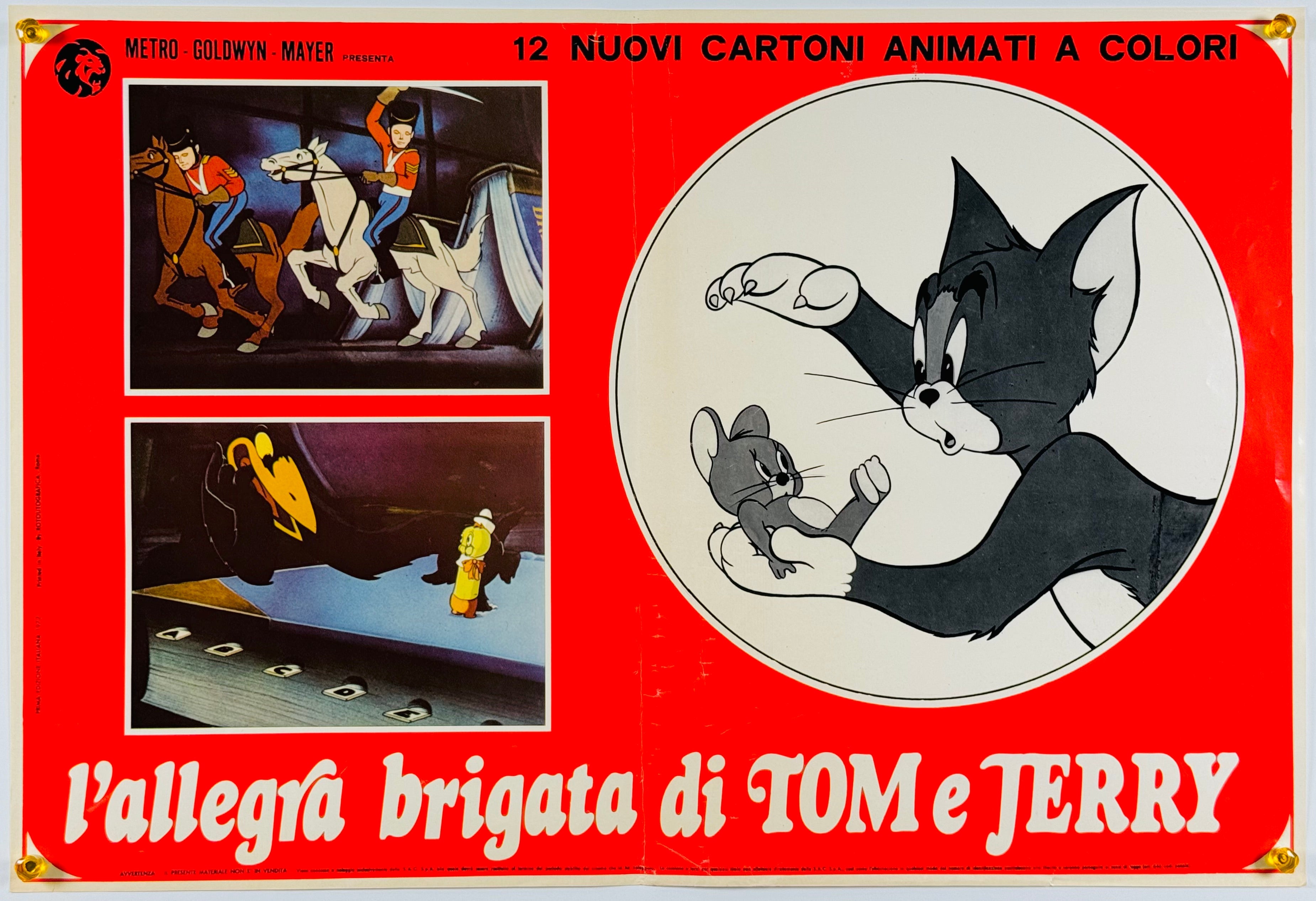イタリア版★ビンテージ！「トムとジェリー」「Tom and Jerry」ポスター トムとジェリー L'allegra brigata di Tom e Jerry』 海外アニメ