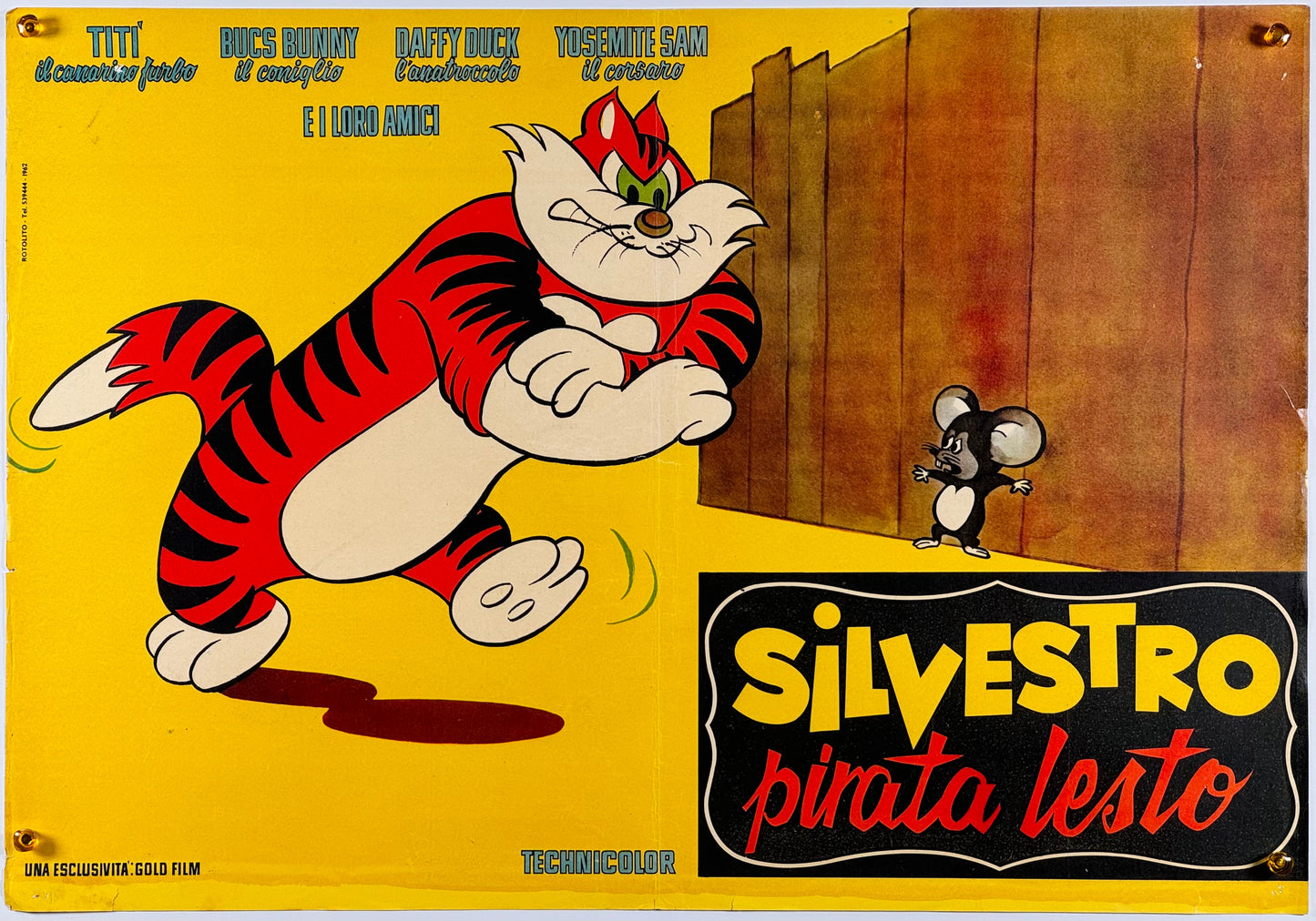 『ルーニー・テューンズ Silvestro pirata lesto』 映画 ポスター イタリア オリジナル [834]
