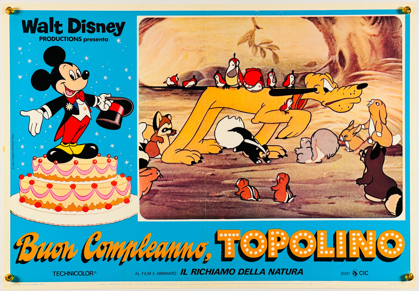 『ウォルト・ディズニー Mickey's 60th Birthday』 映画 ポスター イタリア オリジナル [857]